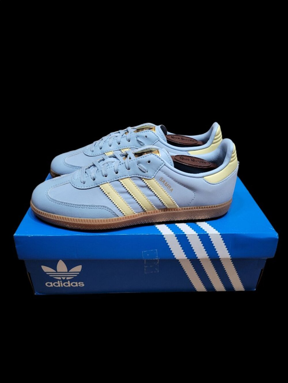 Adidas Samba Light Blue Yellow Tan Gum Sneakers JH7599 Big Kid's Size 6.5 #3210